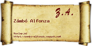 Zámbó Alfonza névjegykártya