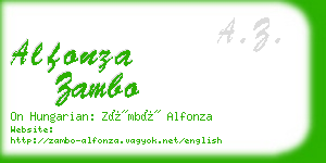 alfonza zambo business card